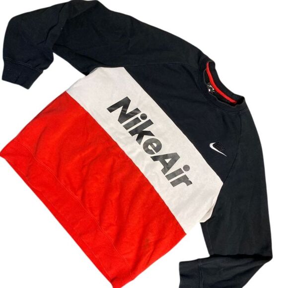 VTG Nike Air LG Color‎ Block Crewneck Sweatshirt Black White Red Athletic - Picture 1 of 7